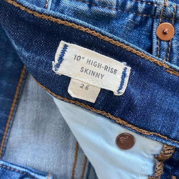 Madewell 10" High-Rise Skinny Jeans Drop-Hem Edition Button Fly Denim 26 - Picture 7 of 10